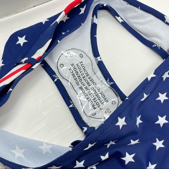 NWT! USA 2 Piece Bikini Set w/ Padded Halter Push Up Top & Belted Bikini Bottoms - Picture 4 of 11